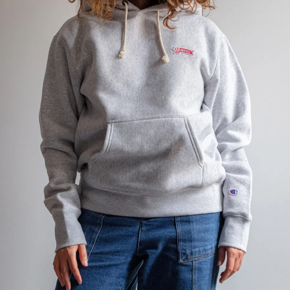 Clearance Champion Merci x - Sweat à Capuche Merci - Gris