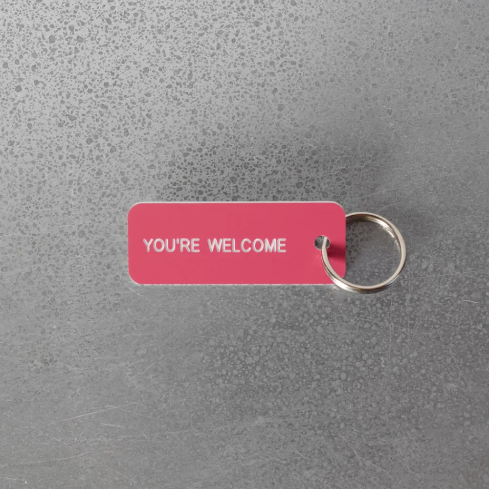 Shop Various Keytags Merci x - Porte-clé "You're Welcome" - Rose