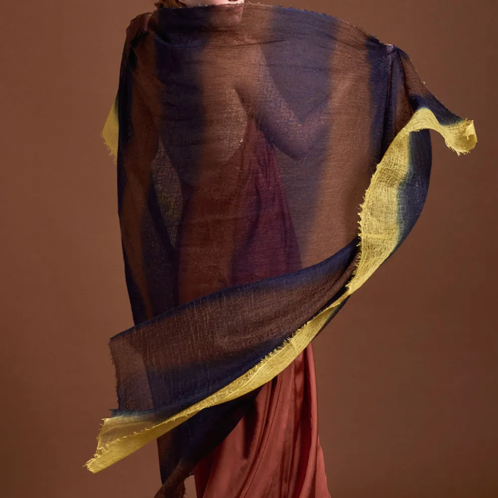 Best Sale MIRROR IN THE SKY - Foulard St Tropez - Rayures Jaune