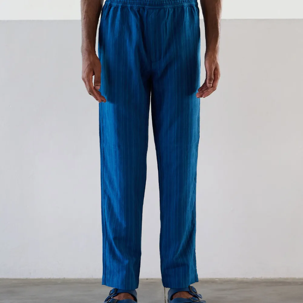 Best Sale Original Madras Trading Co - Pantalon N65 Lax Drawstring - Bleu rayé