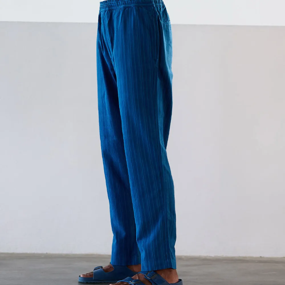 Best Sale Original Madras Trading Co - Pantalon N65 Lax Drawstring - Bleu rayé