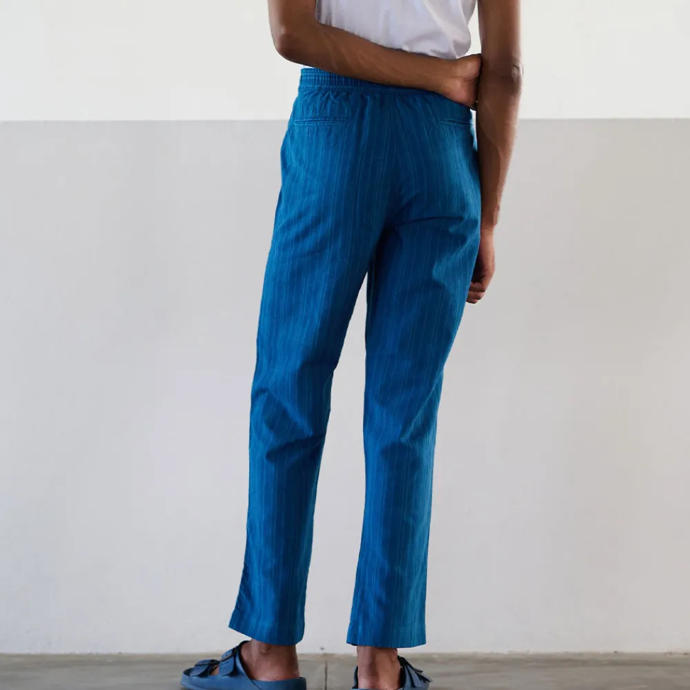 Best Sale Original Madras Trading Co - Pantalon N65 Lax Drawstring - Bleu rayé
