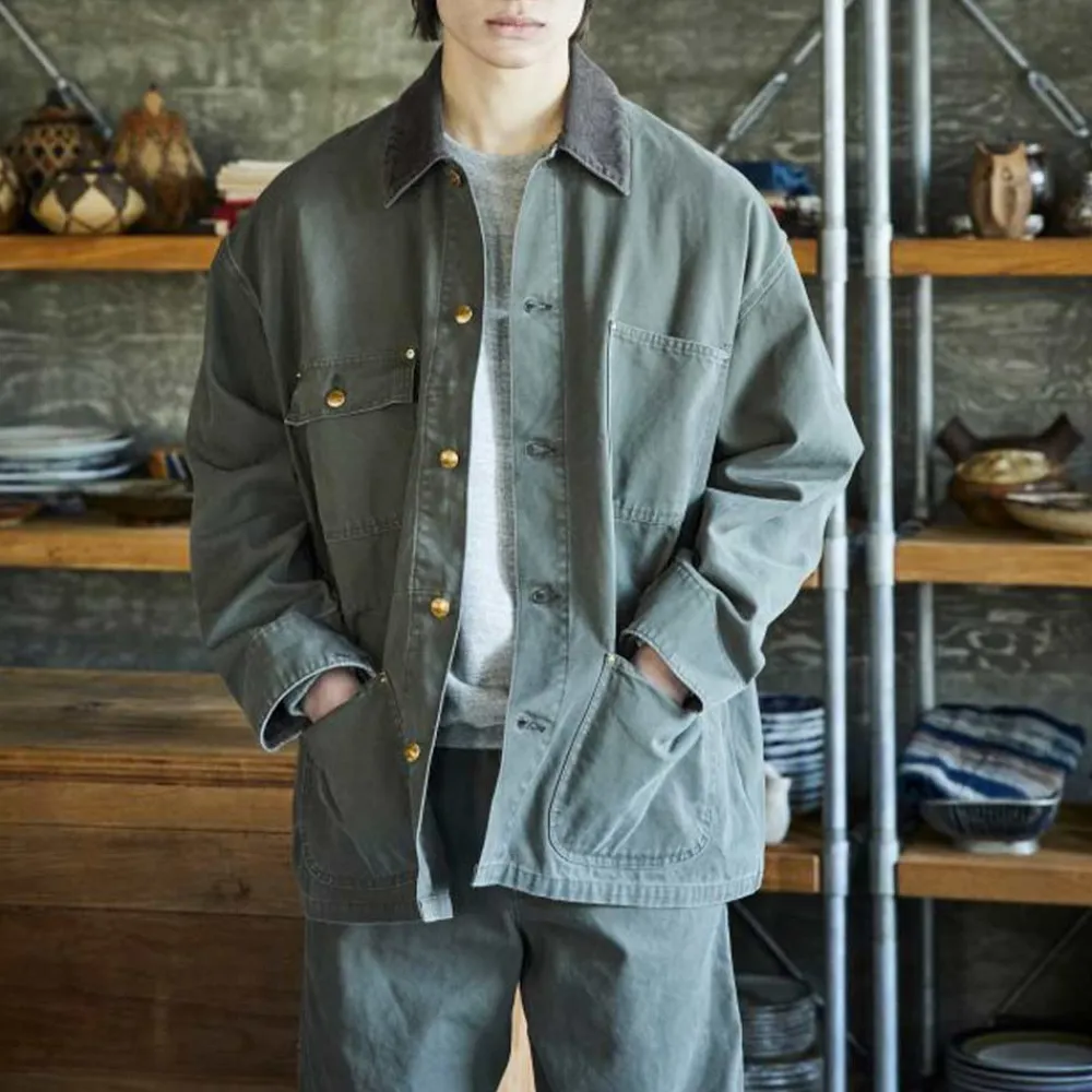 Online ORSLOW - Veste Décontracté Coverall - Vert Militaire