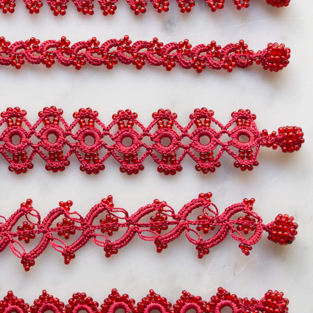 Outlet OTTOMANIA - Bracelet crochet Daisy - Rouge