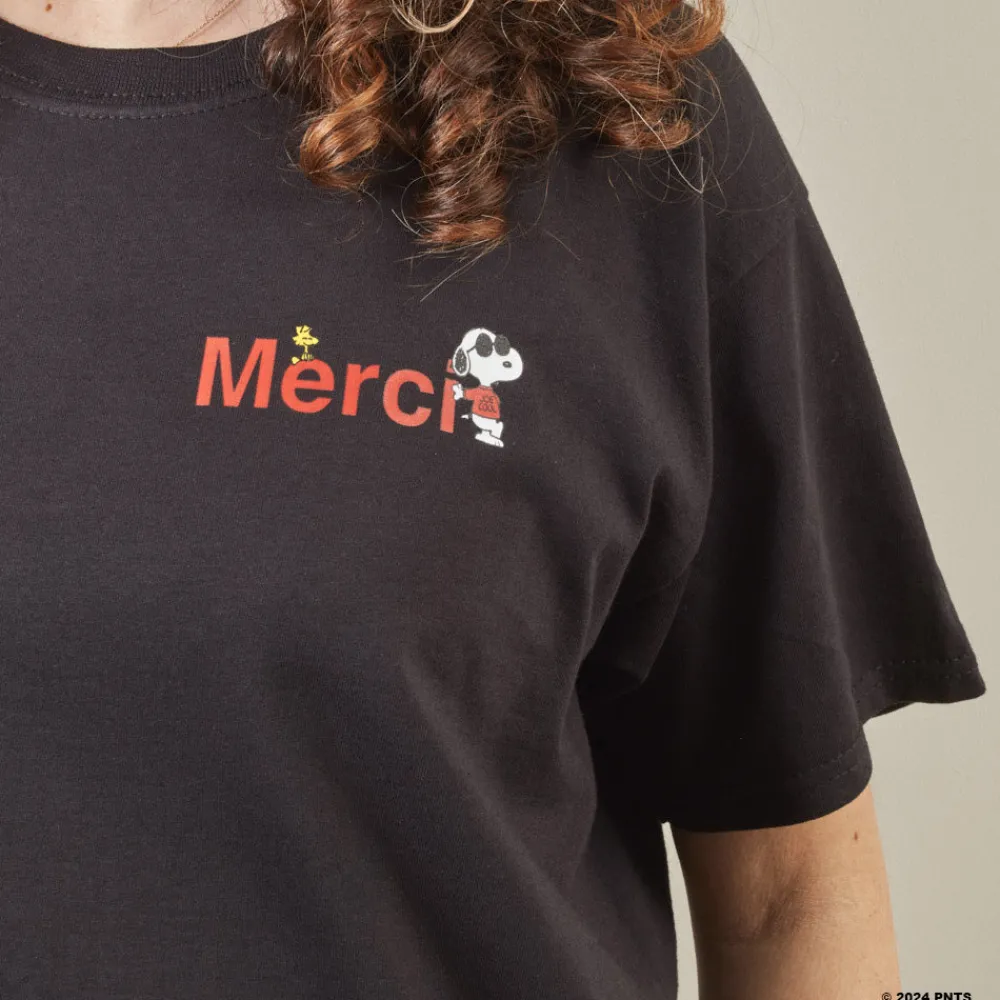 Best M05 Peanuts x Merci - T-Shirt Merci - Noir