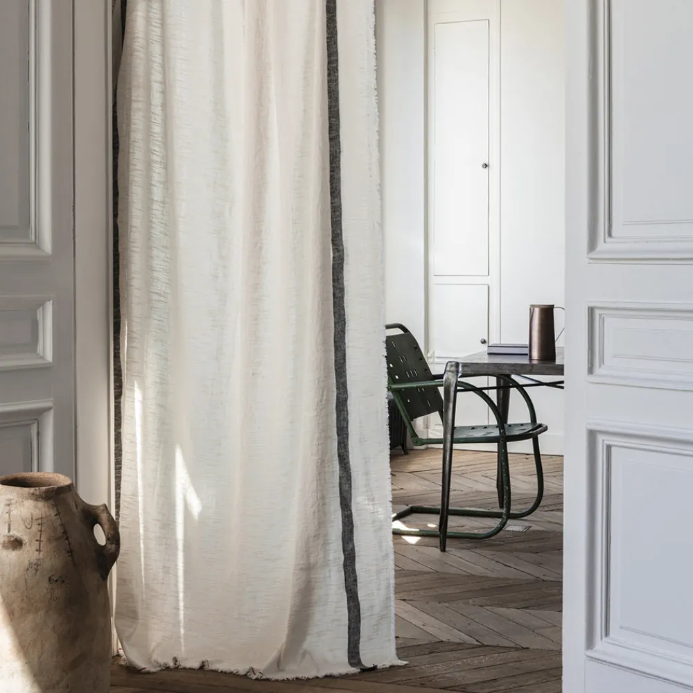 Store 200 LINTEX Rideau à franges - Blanc Optique BlancOptique