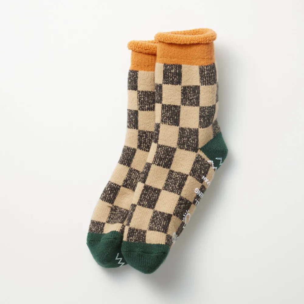 Flash Sale Rototo - Chaussettes à Damier - & Vert Beige