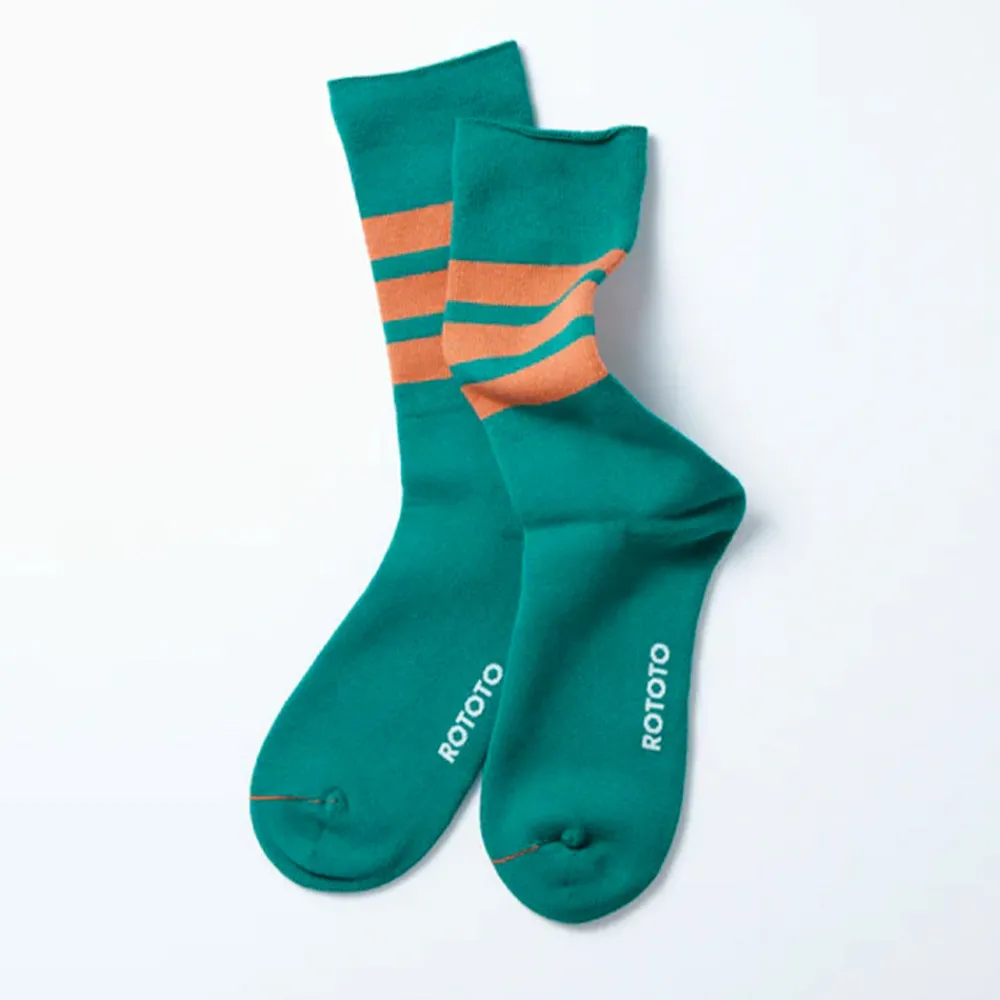 Hot Rototo - Chaussettes Rayées - & Orange Vert