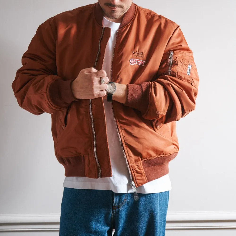 Hot Schott x Merci - Bomber Vintage - Marron