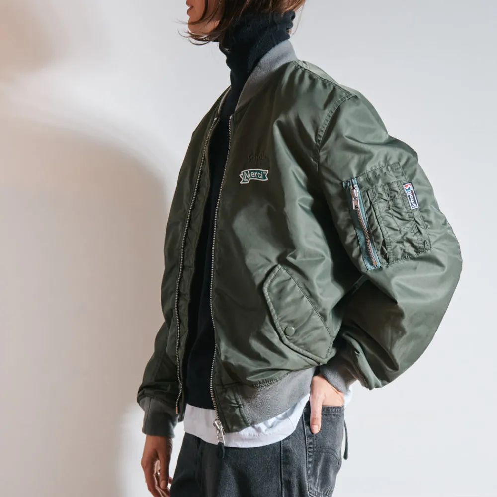 New Schott x Merci - Bomber Vintage - Vert
