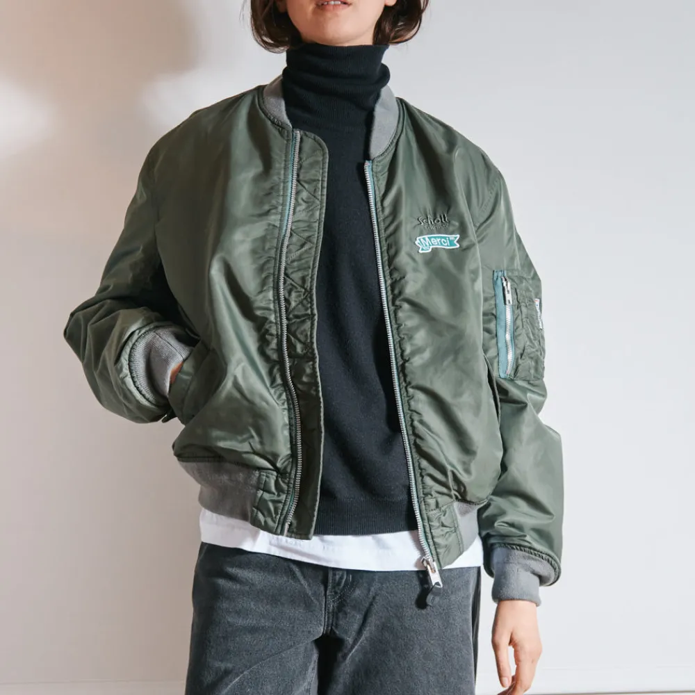 New Schott x Merci - Bomber Vintage - Vert