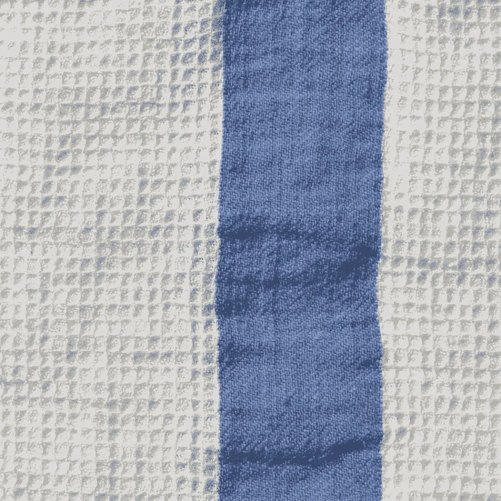 Cheap 200 LINTEX Serviette de bain en lin - Nid d'abeille - Bande Bleu Paros BleuParos