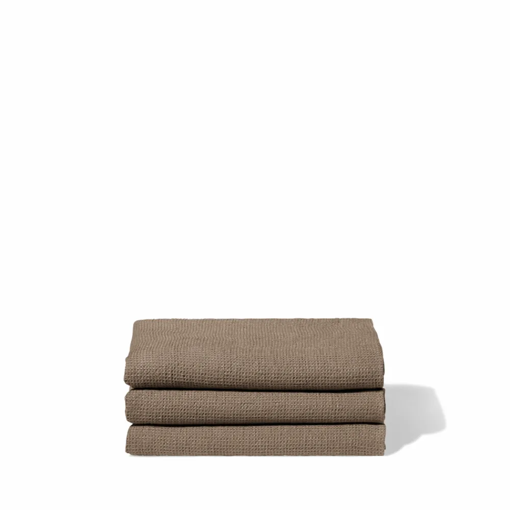 Best 200 LINTEX Serviette de bain en lin - Nid d'abeille - Brun Cha Iro BrunChaIro
