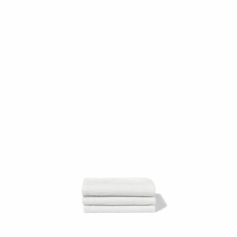 Shop 200 LINTEX Serviette de bain invité en lin - Nid d'abeille - Blanc Optique BlancOptique