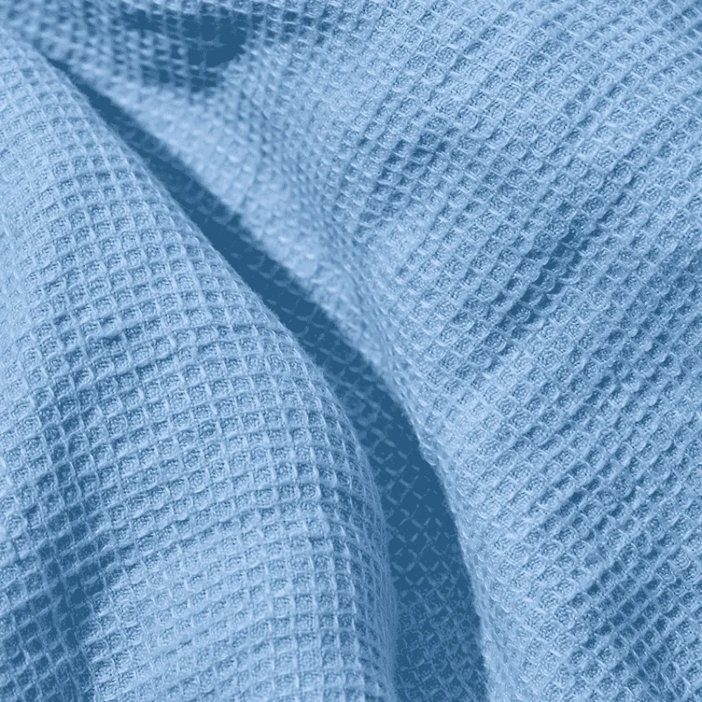 Store 200 LINTEX Serviette de bain invité en lin - Nid d'abeille - Bleu Tyrrhénien BleuThyreneen