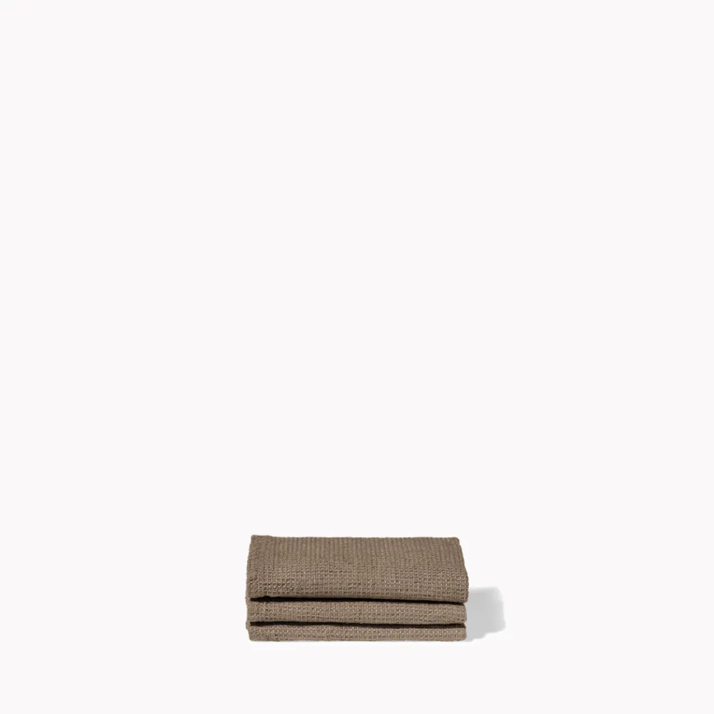 Flash Sale 200 LINTEX Serviette de bain invité en lin - Nid d'abeille - Brun Cha Iro BrunChaIro