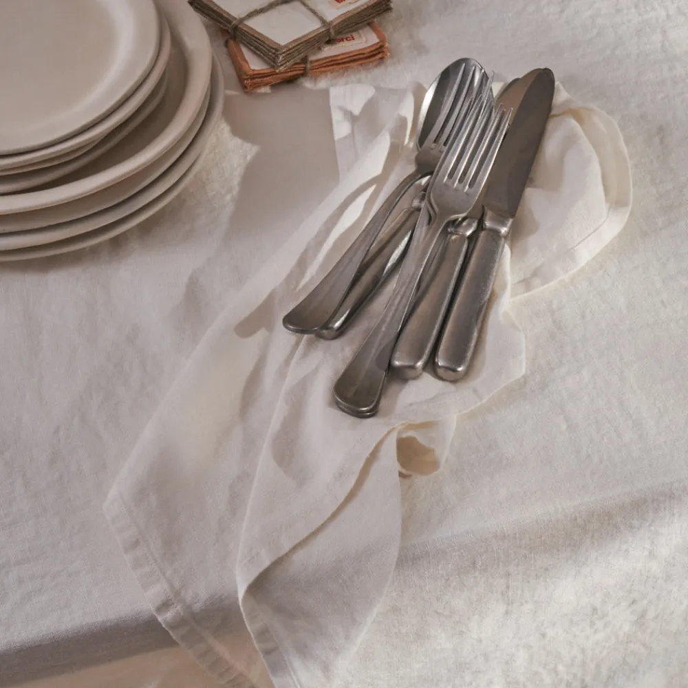Outlet 200 LINTEX Serviette de table en lin lavé - Blanc Gres BlancGres
