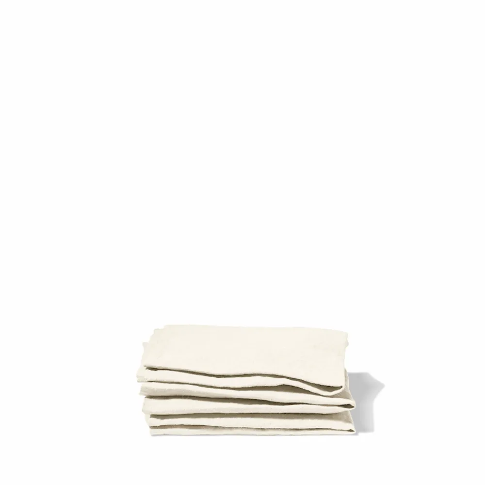 Outlet 200 LINTEX Serviette de table en lin lavé - Blanc Gres BlancGres