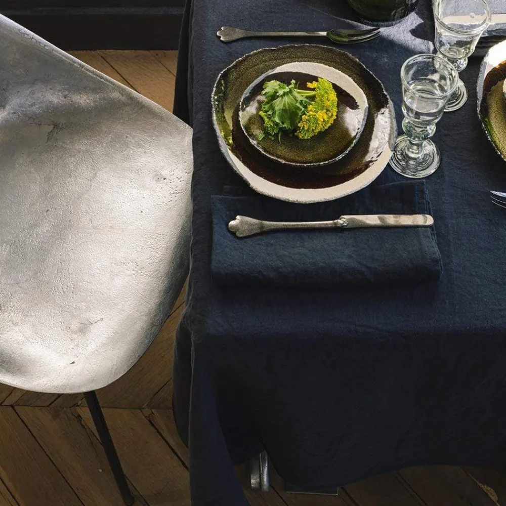 Flash Sale 200 LINTEX Serviette de table en lin lavé - Bleu Encre BleuEncre