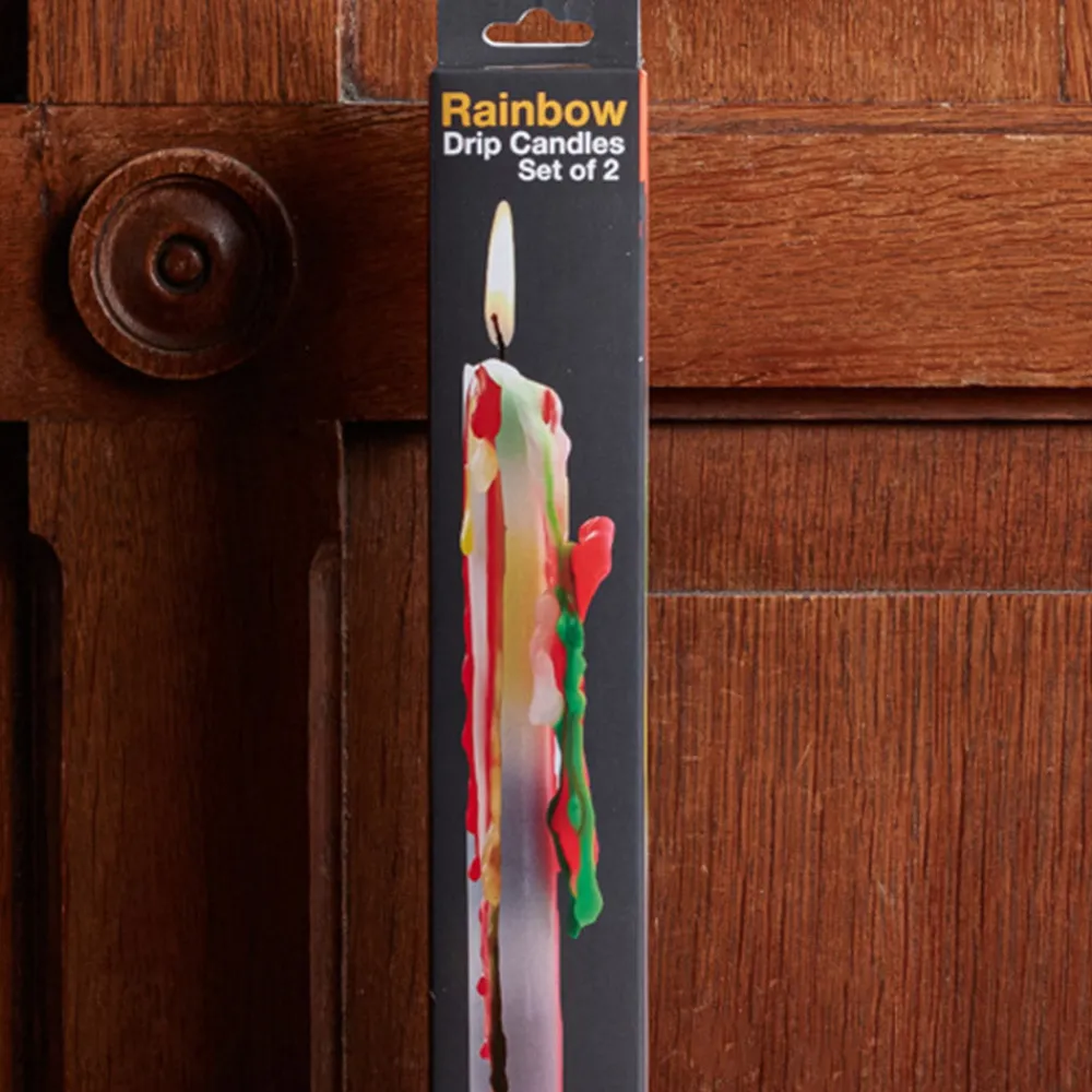 Sale 1314 BITTEN DESIGN Set 2 bougies - Drip Arc-en-ciel