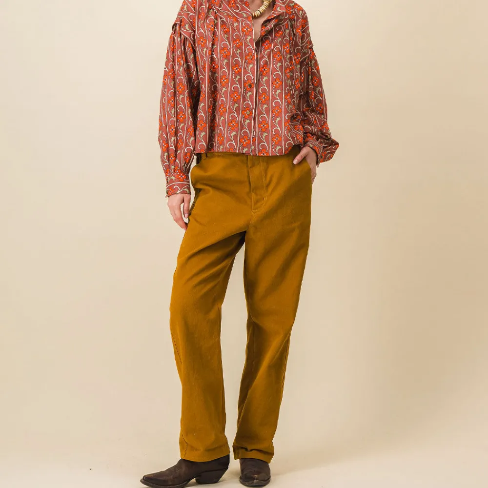 Store SIX SŒURS SIXSOEURS - Pantalon Jodie - Ocre