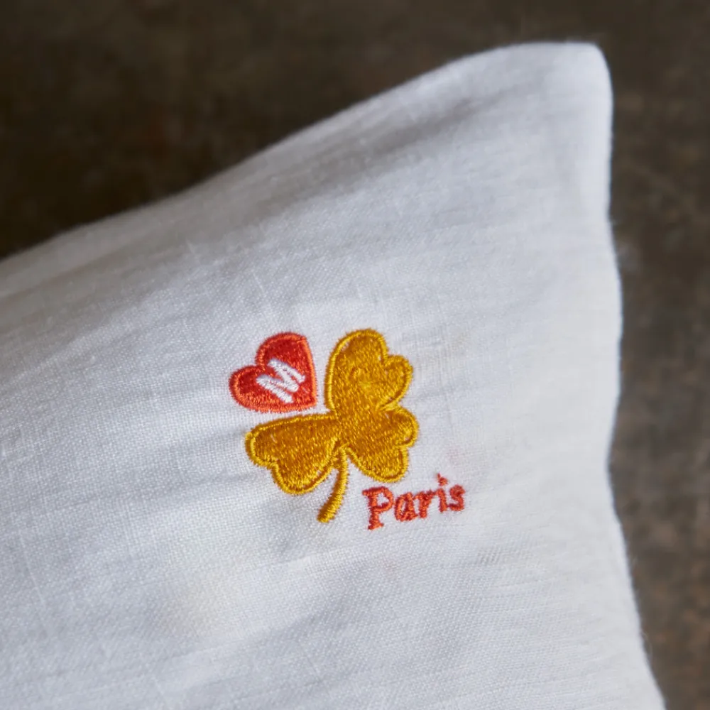Flash Sale 201 LINTEX Taie d'oreiller en lin lavé - Trèfle Jaune