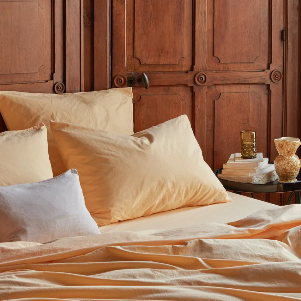 Fashion 1700 COTEX Taie d'oreiller en percale de coton - Jaune Orge JauneOrge