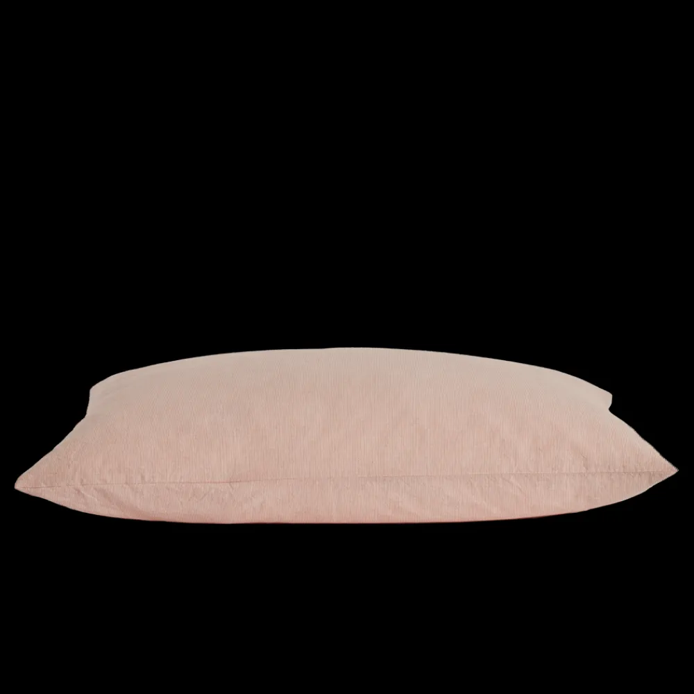 Online 1700 COTEX Taie d'oreiller en percale de coton - Rayures Rouge Ocre RayuresRougeOcre