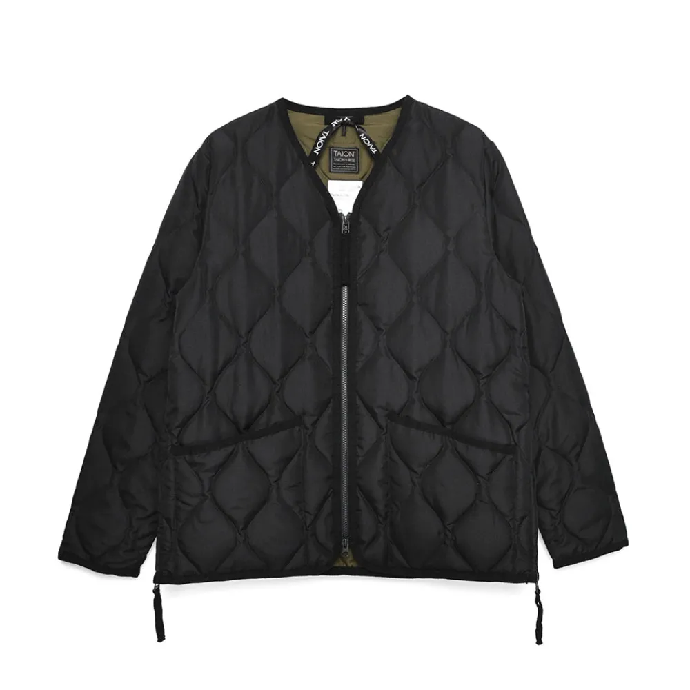 Store Taion - Veste matelassée Col V - Noir