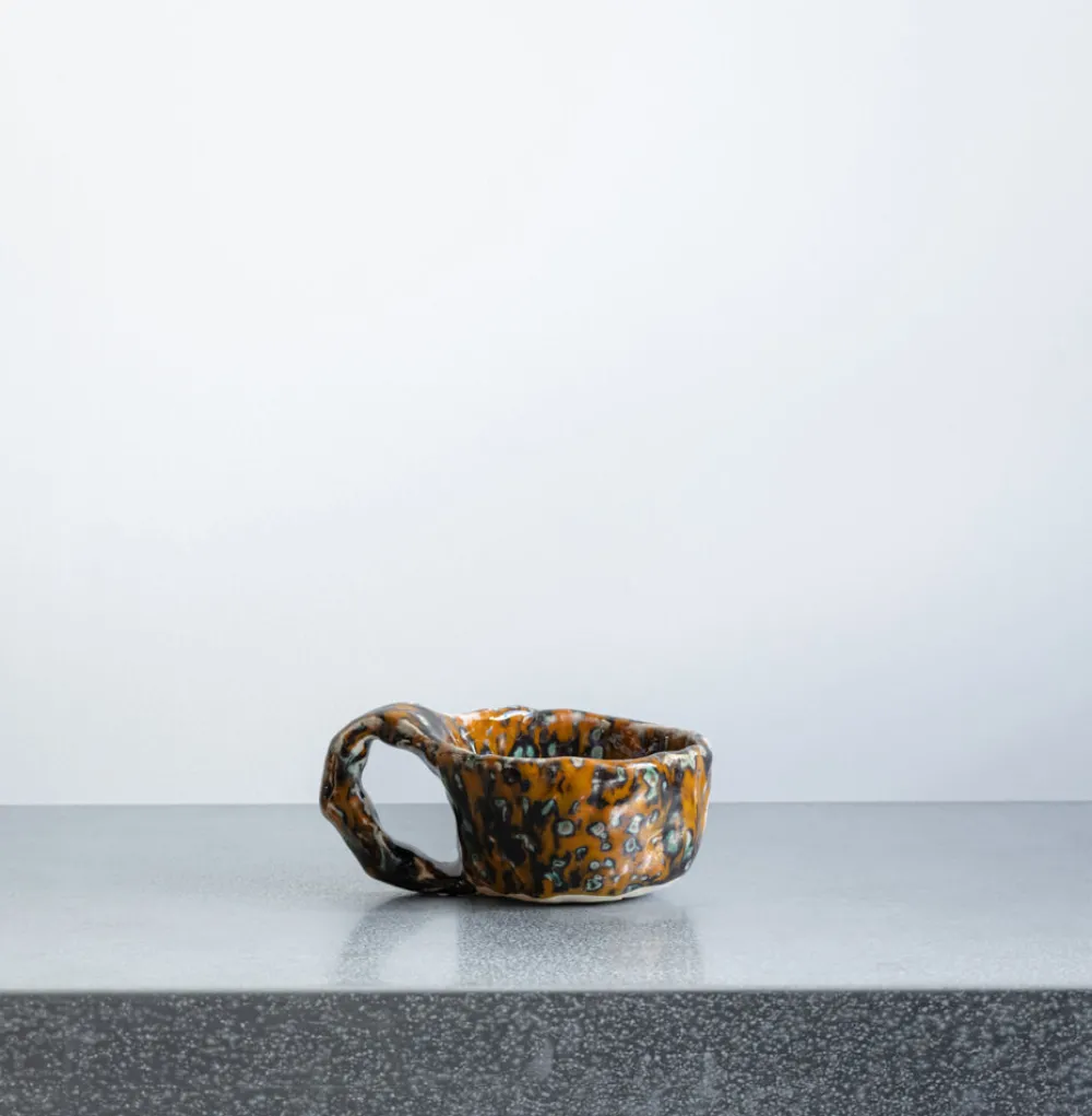 Cheap 1393 EMILIE HOLM ATELIER Tasse en céramique mouchetée - Jaune & Noir