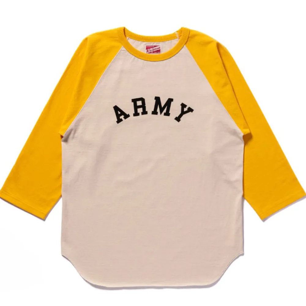 Best Sale THE REAL MCCOYS - T-shirt Militaire Baseball - Jaune