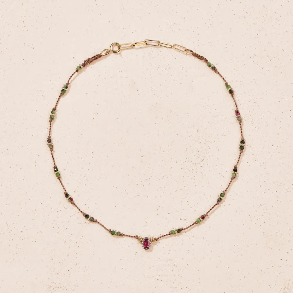 Shop TITYARAVY - Collier Dâka - Marron