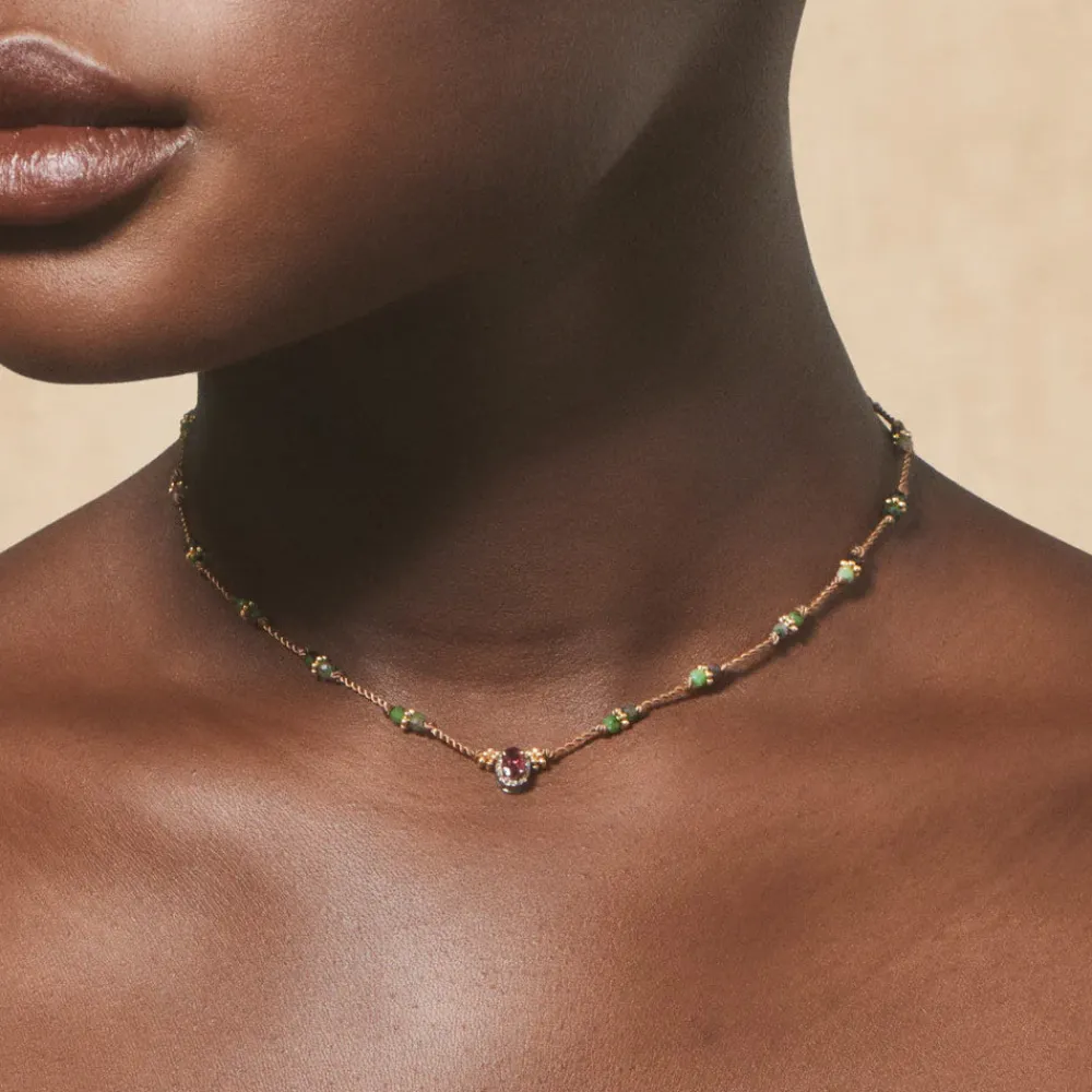Shop TITYARAVY - Collier Dâka - Marron