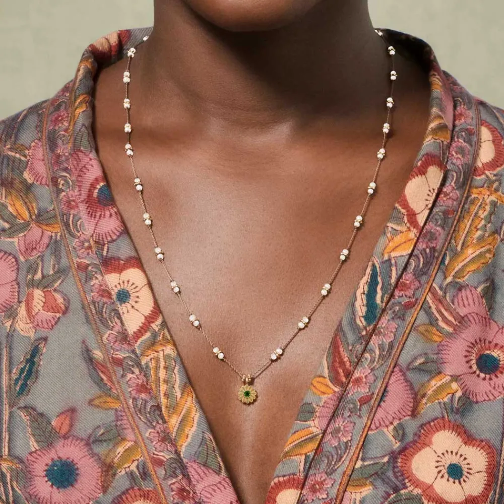 Fashion #N/A Tityaravy - Collier Malä-Saï perles - Rose