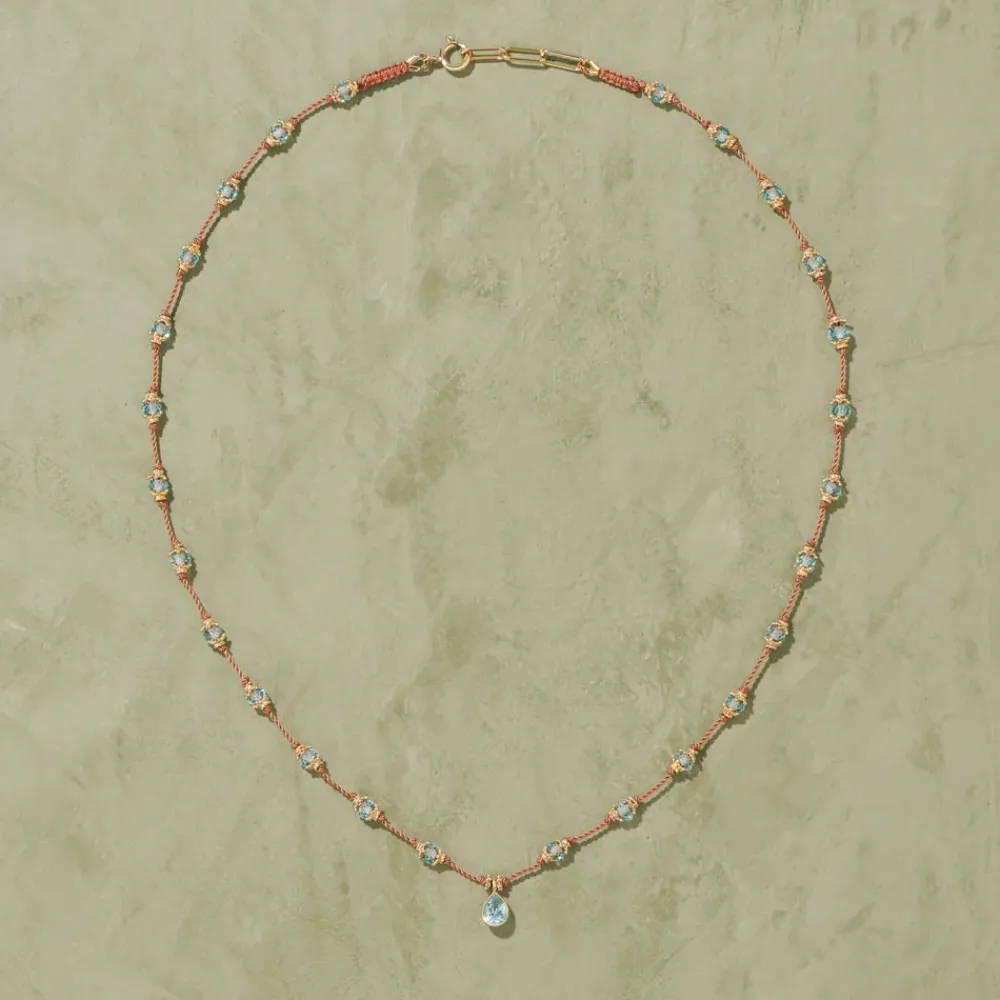Shop TITYARAVY - Talisman Peony Aigue marine - Bleu