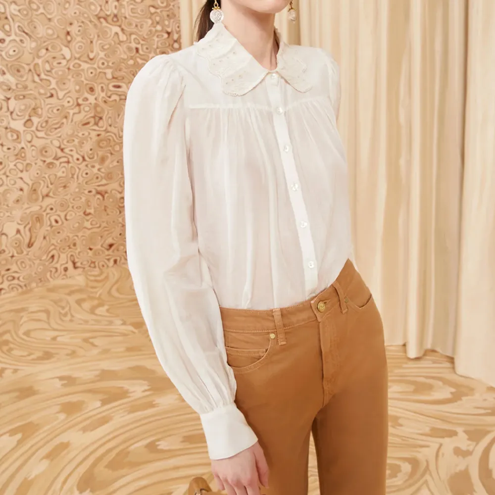 Sale Ulla Johnson - Blouse Rowan - Blanc