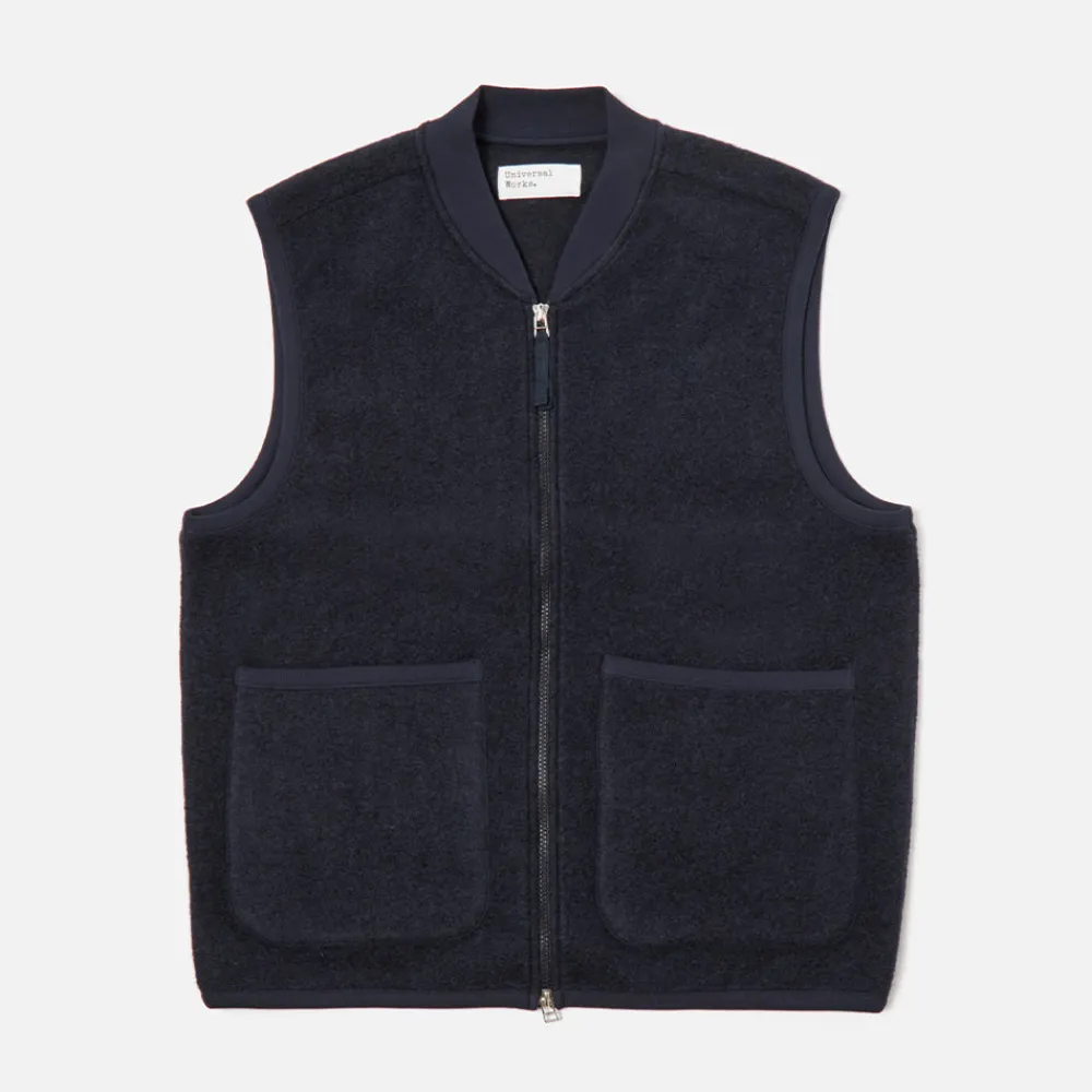 Clearance Universal Works - Veste Zip Waistcoat - Marine