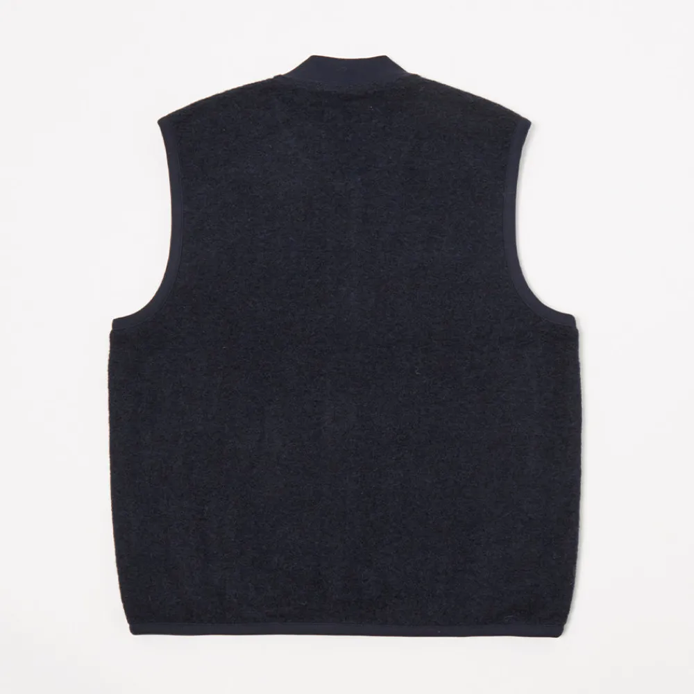 Clearance Universal Works - Veste Zip Waistcoat - Marine